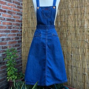 Super Adorable 1970's Landlubber Denim Apron Dress